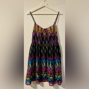 Forever 21 Summer Skater Dress - Size L - Multicoloured Pattern